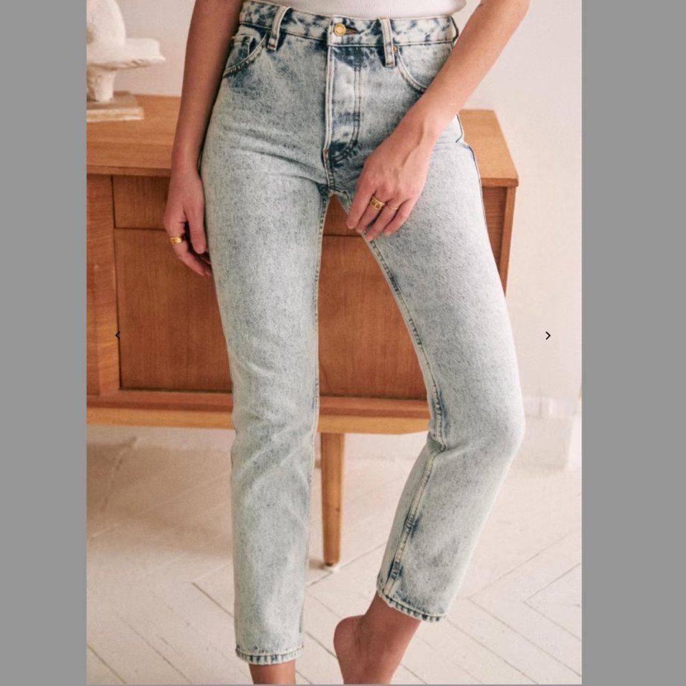 Sezane Denim Jeans Brut Sexy, Color Edge Blue, Size 30